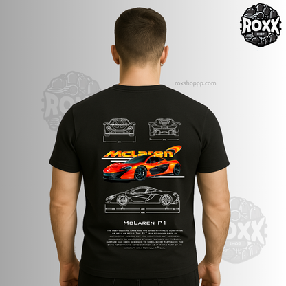Playera negra modelo P1 – Azul o Rojo